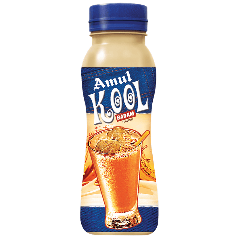 Amul Kool Milk - Badam Flavour, 200 Ml Pet Bottle