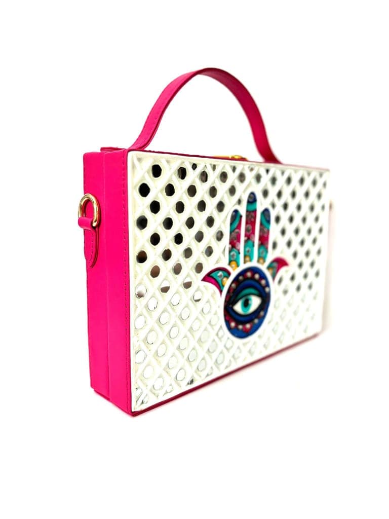 Hamsa Rectangle Lippan Art Box Bag view 2