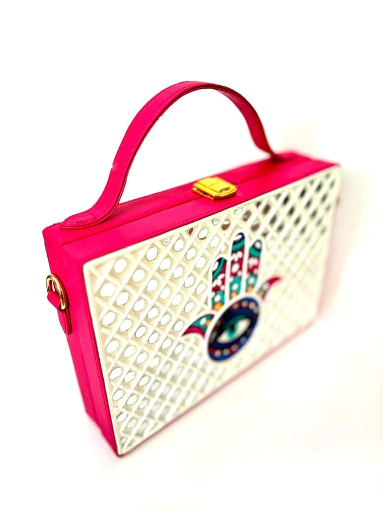 Hamsa Rectangle Lippan Art Box Bag view 3