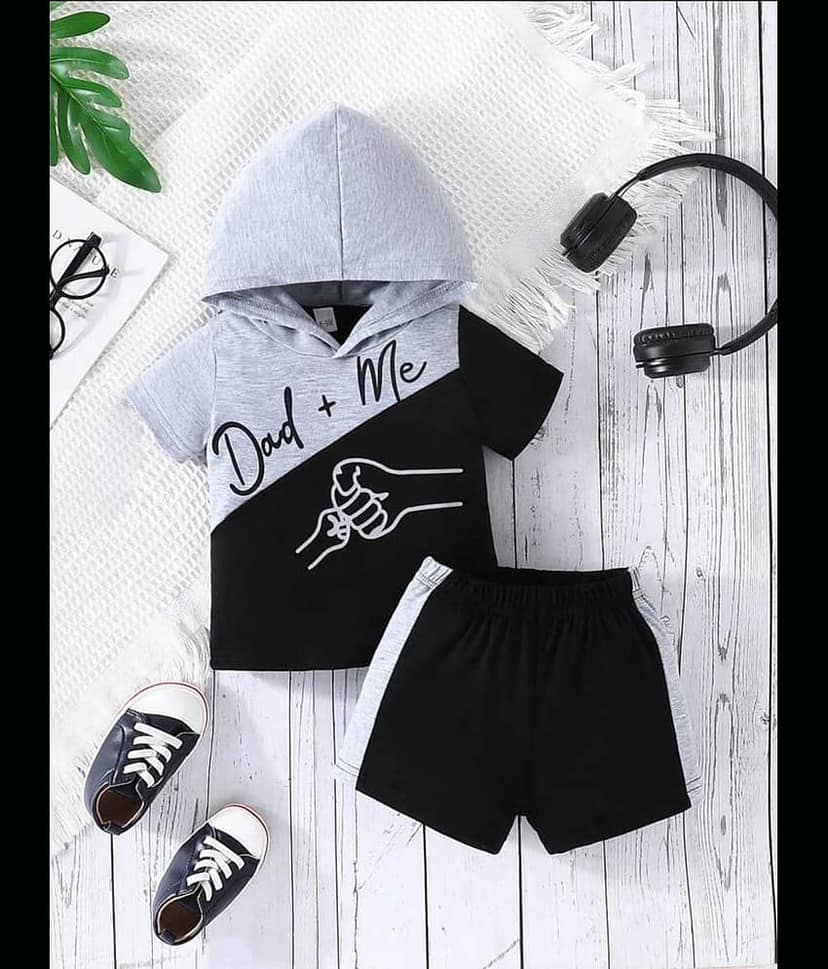 CUTEVIBE Pack of 1 Unisex for Baby Cotton Blend T-Shirt & Shorts ( Grey Melange )