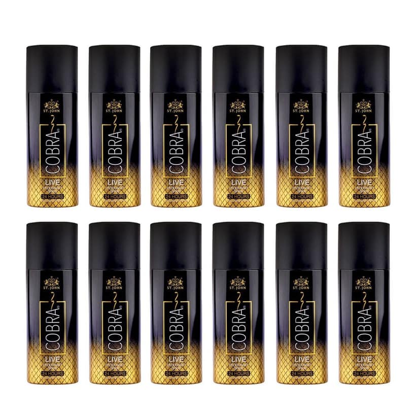 ST.JOHN Live Deodorant Body Spray for Long Lasting Protection 50ml (Pack of 12)
