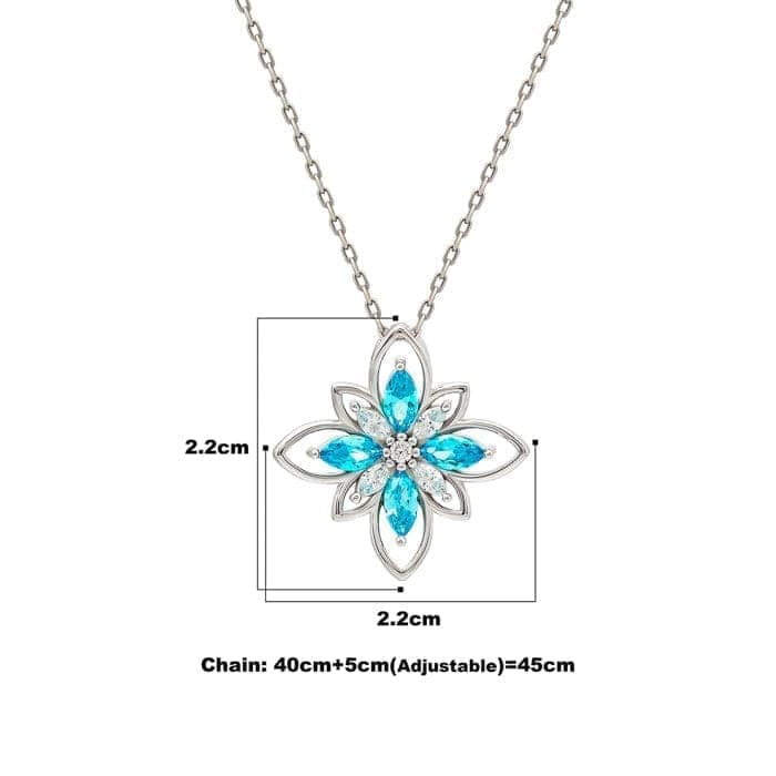 Silver Aqua Blue Necklace view 4