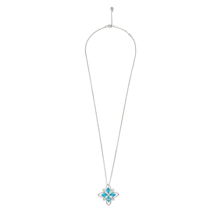Silver Aqua Blue Necklace view 5