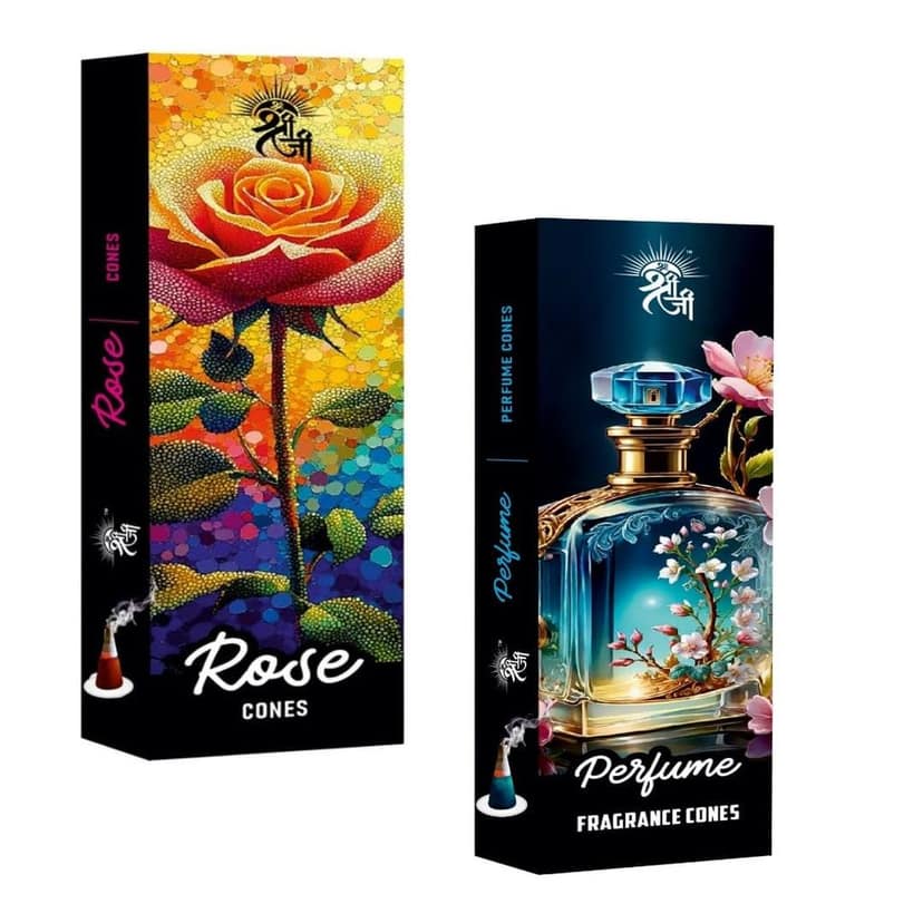 Shri Shriji Flam Aromatic Rose Dhoop Cones � Premium Fragrance (Combo Pack) | Natural Incense Cones for Pooja, Meditation, Relaxation & Home Fragrance | Long-Lasting Aroma
