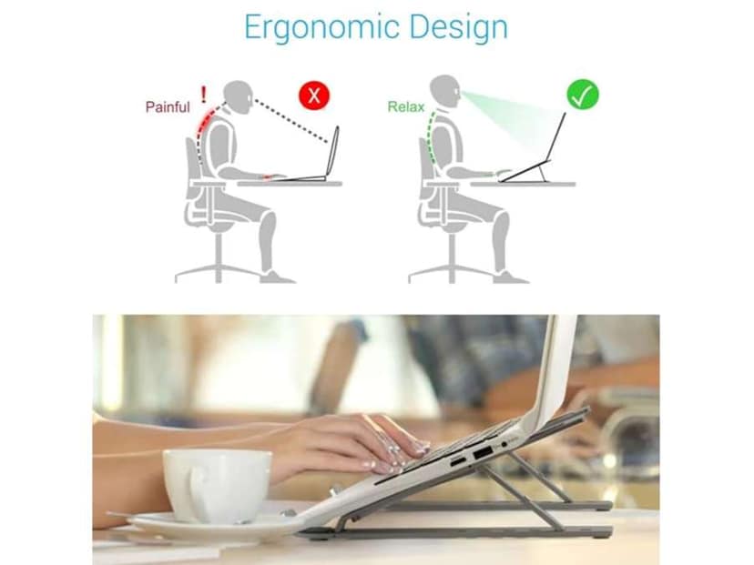 Portronics My Buddy K Portable Laptop Stand with Adjustable Height, Foldable, OverHeating Protection for Laptops & MacBooks view 2