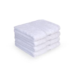 Feather & Spun Face Towel (Pack of 4) | Lavender Fragrance | Oeko-TEX® Standard 100 | Anti Microbial | Fade Resistant | Double Needle Stitch | 100% Cotton - 800 GSM - 33 cms x 33 cms (Pure Snow)