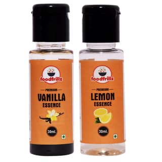 foodfrillz Vanilla & Lemon Flavour Food Essence, Pack of 2, 60 ml