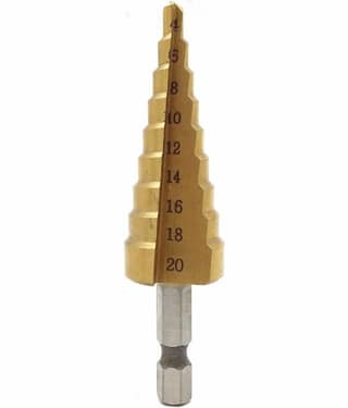 HSS High Speed Steel Drill dit Set Titanium Step Drill Bit Set Drill Bit for Metal 20 mm Hex Shank Drive Kit for Woodworking, Metal Sheet 4-20mm
