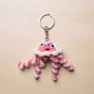 Handcrafted Crochet Jellyfish Keychain
