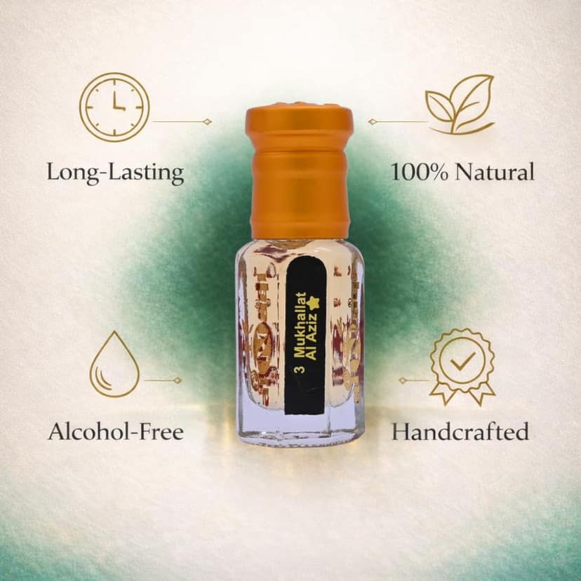 Alnaqi Fragrances Mukhallath Al Aziz Attar Perfume Oil |Alcohol Free Unisex Arabian Attar Rose Oud Amber Notes| Long Lasting Luxury Roll On view 5