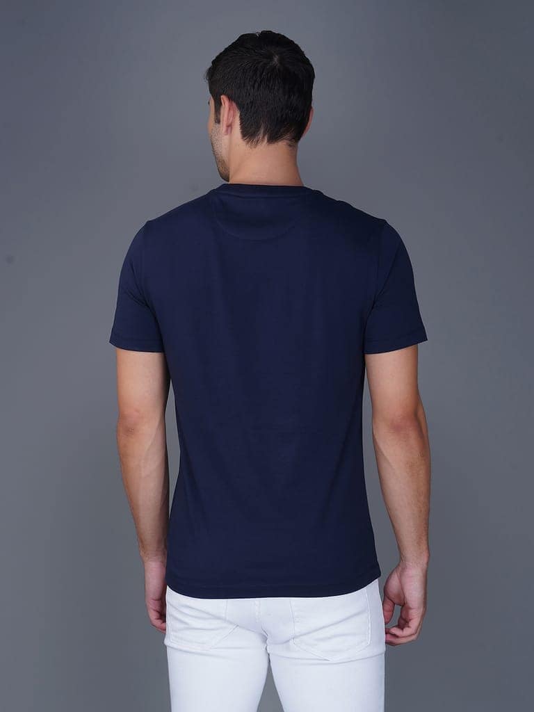 Zvezda Branded Men's Cotton Jersey Tee - Euro Fit-Navy view 2