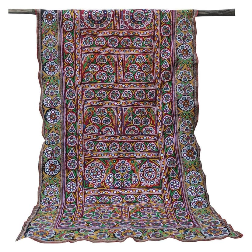 Garvi Gurjari (A Gujarat Govt Enterprise Multicolor Hand Embroidered Wall Hanging With Mirror Work(GGCEWH35) view 2