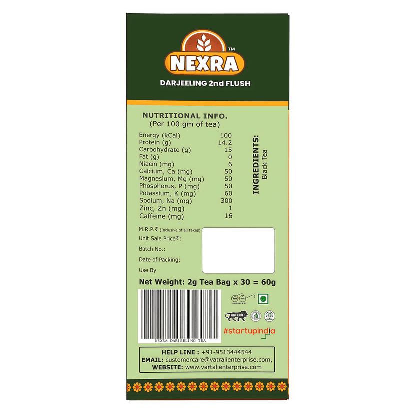 Nexra - Darjeeling Golden Hills Tea - 30 Exquisite Tea Bags for a Rich and Flavorful Experience | Green Tea | Morning Fresh Aroma view 3