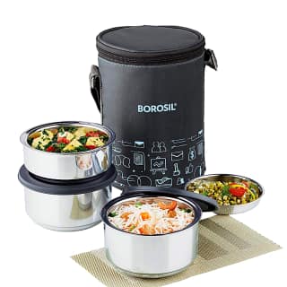 BOROSIL LNCH BOX 280X180 H 3 by Mahavir Home Store