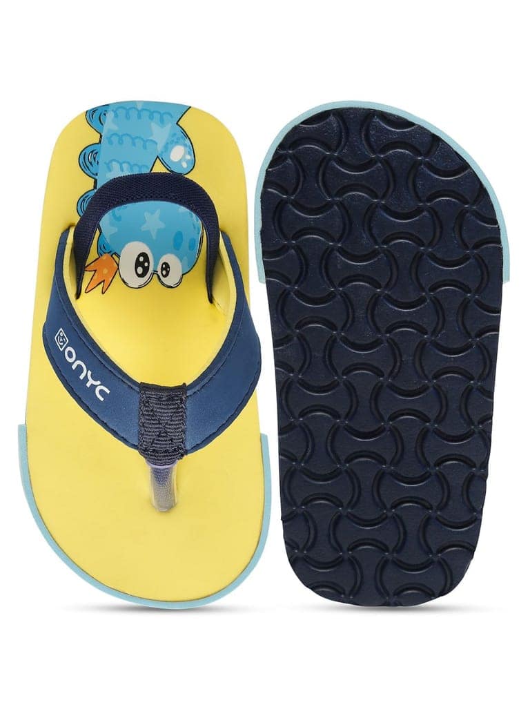 Premium Dino V-Shape Flip-flops With Adjustable BackSupport - Yellow (Unisex) view 9