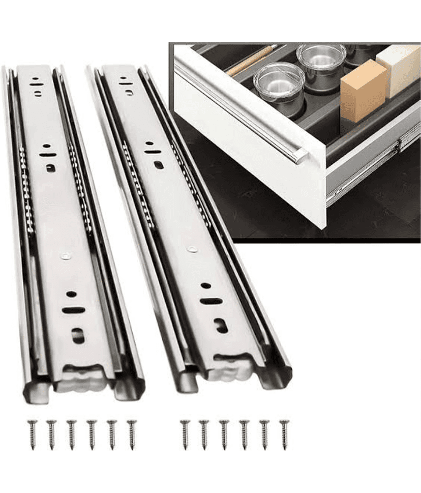 ADISON sliding drawer channel set pack of 1 pair (2pcs ) 18 inch with screws stainless steel