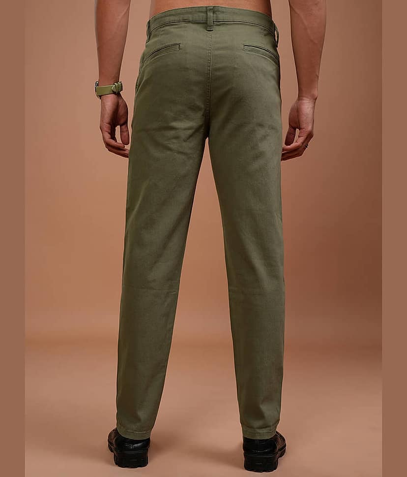 Highlander Slim Men's Chinos - Olive ( Pack of 1 ) view 3
