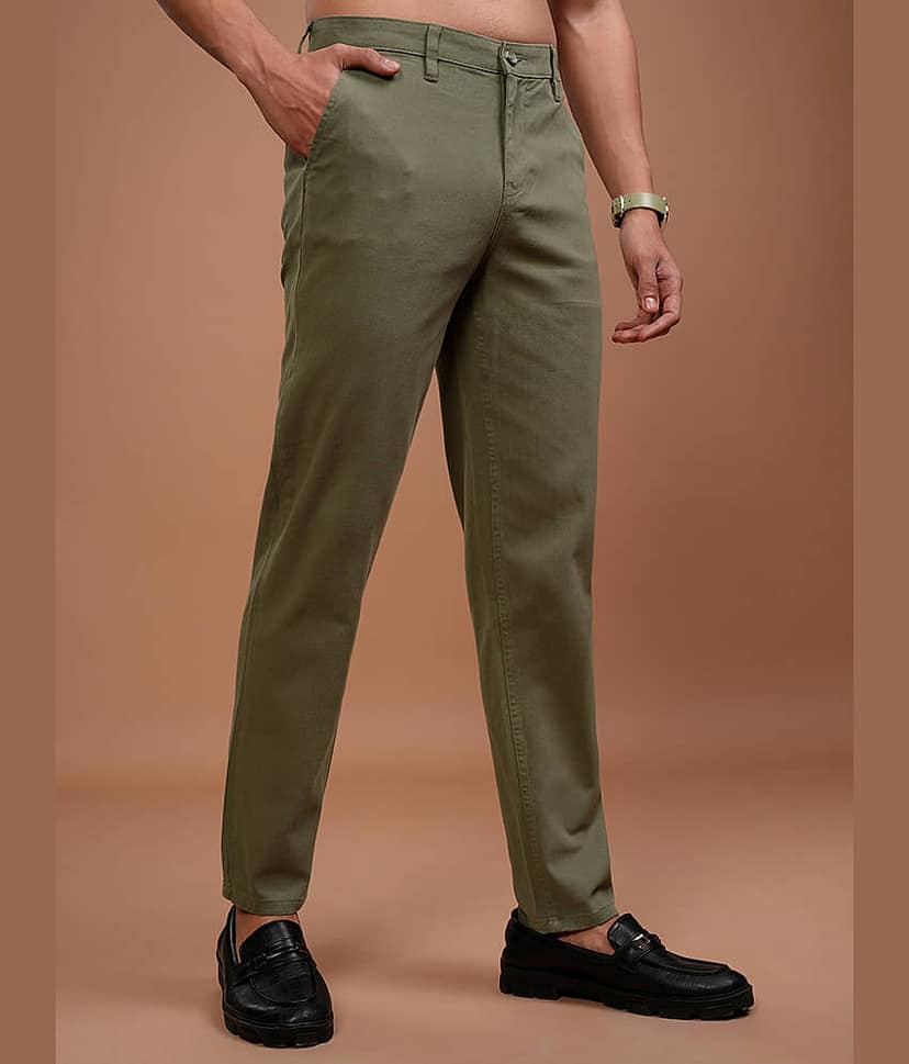 Highlander Slim Men's Chinos - Olive ( Pack of 1 ) view 6