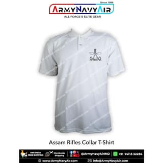 ArmyNavyAir Assam Rifles T-Shirt (Large) | Premium Embroidered Polo | Casual & Defence Wear