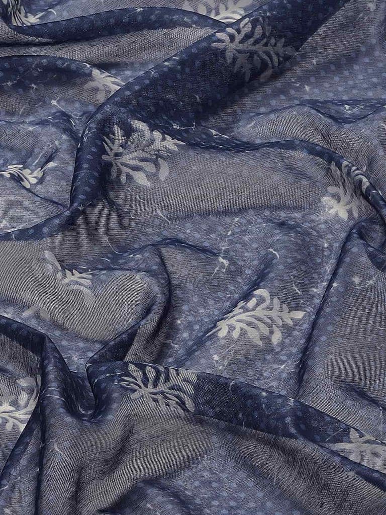 Women's Pure Cotton block print saree with unstiched blouse piece view 5