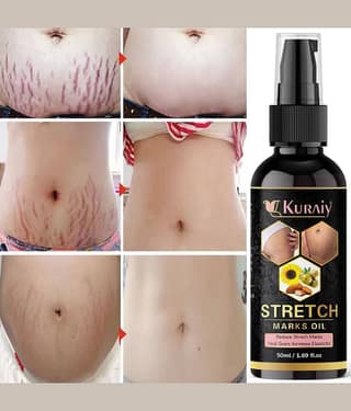 Kuraiy Natural Stretch Oil with Coconut, Olive & Jojoba Oils Pack of 1