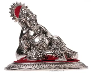 DreamKraft Metal Ganesh Idol Showpiece for Home Decor and Gift Purpose(17x12x15 cm)