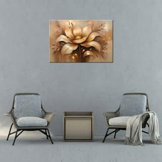 GOLDEN BLOOM LOTUS 24in X 16in WITH BLACK FRAME