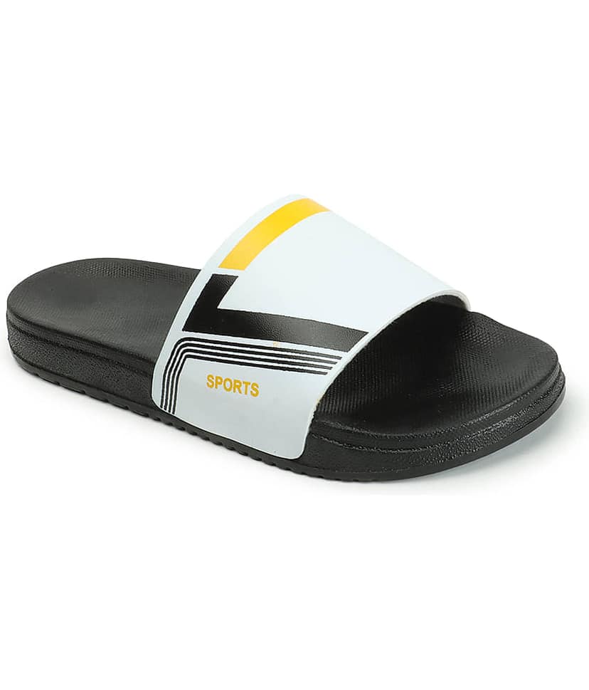 CLOSHO White Men's Slide Flip Flop view 2