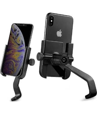 Mirror Mount mobile Holder for Bike & Scooty Metal Body 360 Degree Rotation