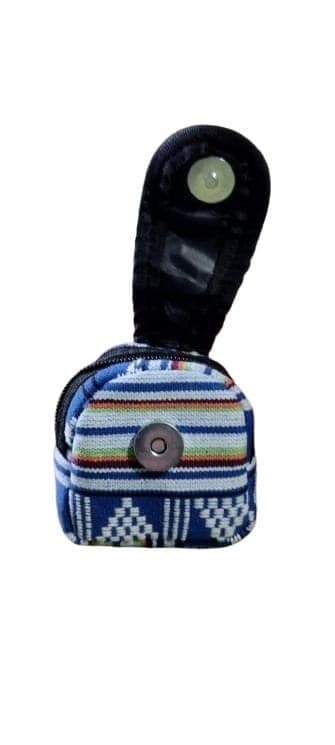 Geometric Pattern Mini Pouch with Clip for Keys and Coins/ EARBUDS/EARPHONE CARRYING CASE view 3