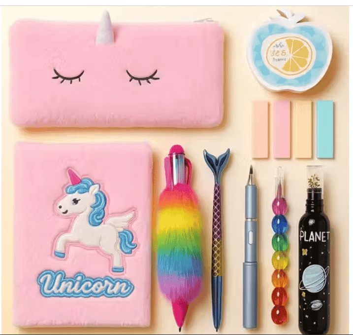 RHS Unicorn Magic Stationery Combo – Sparkle Pens, Dreamy Notebooks, Stickers & Creative School Supplies for Kids