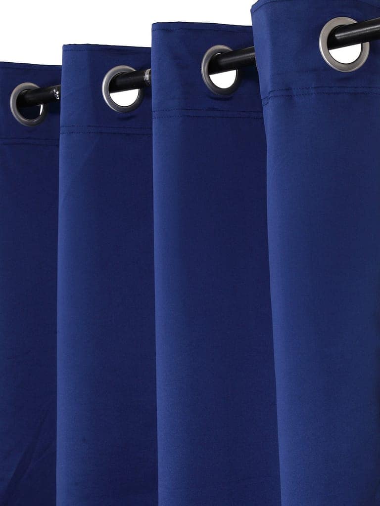Omkar by R3 Inc. Thick Solid Blackout 9 feet Door Eyelet Curtain I Block Sunlight I Room Darkening, Wrinkle Free, Noise Reduction, Fade Resistant, Balance Temperature Set of 2 (Solid Curtain Blue) view 2