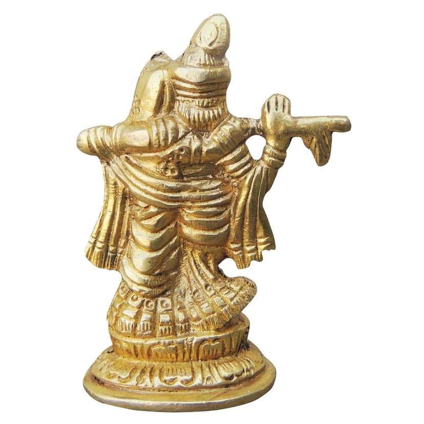 Brass Radha Krishna God Idol - Classic Brass Showpiece, Height : 3 Inch (BSMAS1007 A) view 3