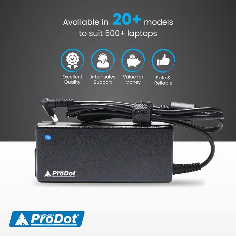 ProDot 30W Laptop Charger Adaptor with Power Cable Compatible with HP, Acer & Asus (Pin Size 4.0 x 1.7mm) view 5