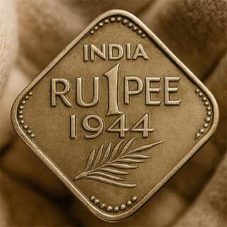 1 Rupee 1944 King George VI British India Rare Coin