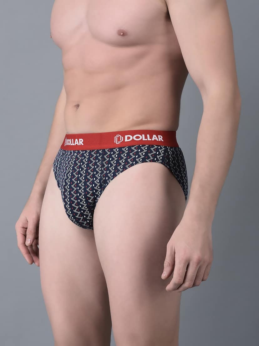 Men's Assorted Pack of 3 Combed Cotton Printed Brief view 2
