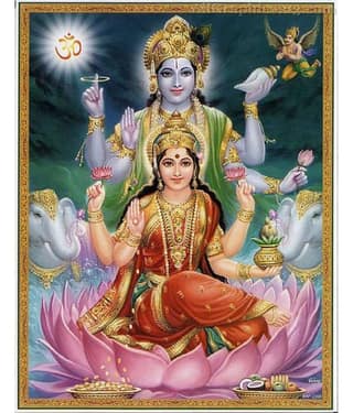MAHALAXMI ART & CRAFT laxmi vishnu Paper Wall Poster Without Frame