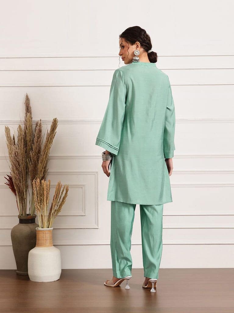 Sea Olive Festival Kurta Set view 4