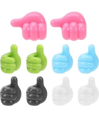 Self Adhesive Thumb Wall Hooks for Hanging, Cable Clips( set of 10 )