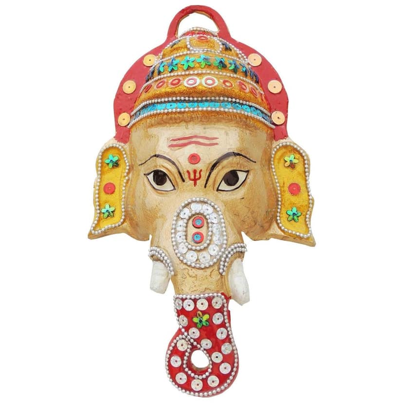 Aluminium Showpiece Ganesh Wall Hanging Coloured (ASMAS251 B) view 2