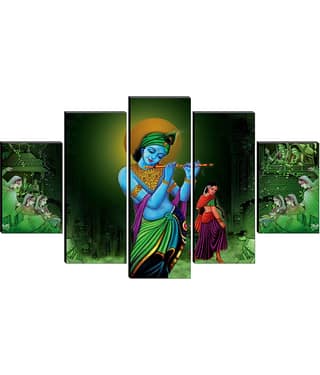 Saf Radha Krishna Ji Religious Wall Hanging Framed Painting