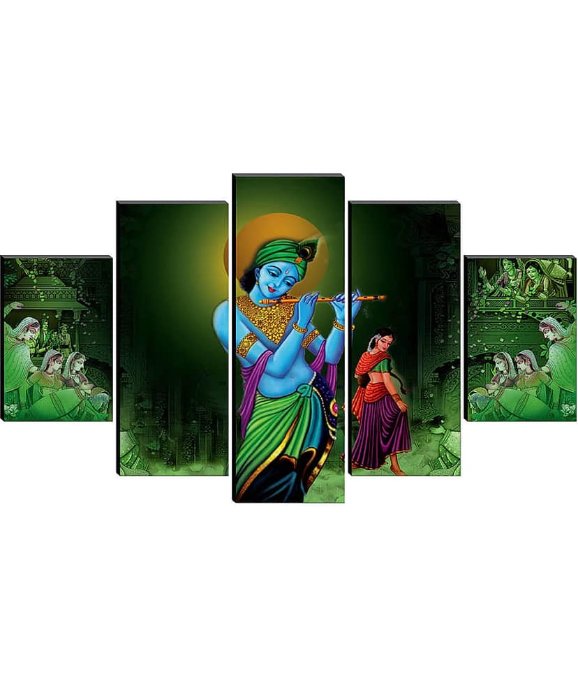 Saf Radha Krishna Ji Religious Wall Hanging Framed Painting