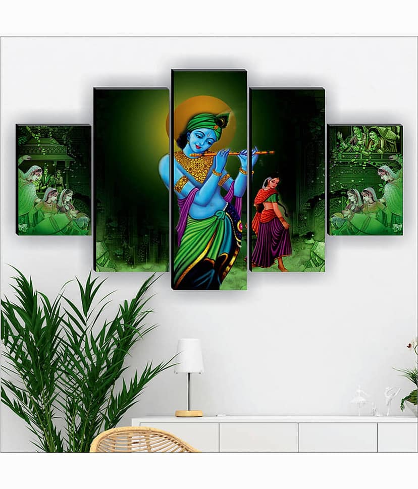 Saf Radha Krishna Ji Religious Wall Hanging Framed Painting view 2