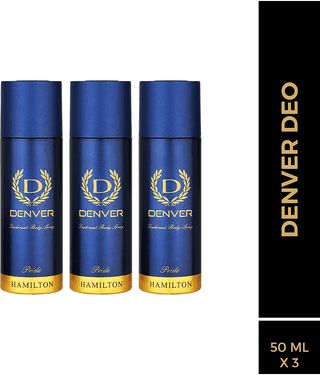 Denver Pride Deo Nano Deodorant Spray for Men 50 ml ( Pack of 3 )