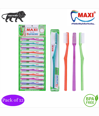 Maxi Supreme Hard Toothbrush(Pack Of 12)
