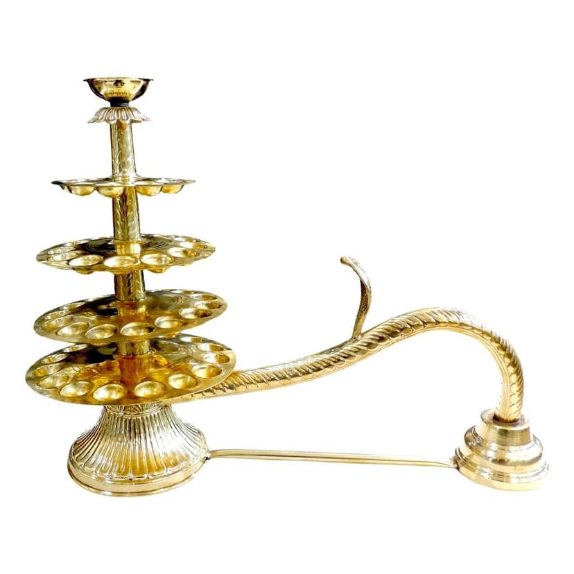 Brass Ganga Aarti Decorative Set for Pooja & Home Decor, Height : 19 Inch (FMAS721 I) view 2
