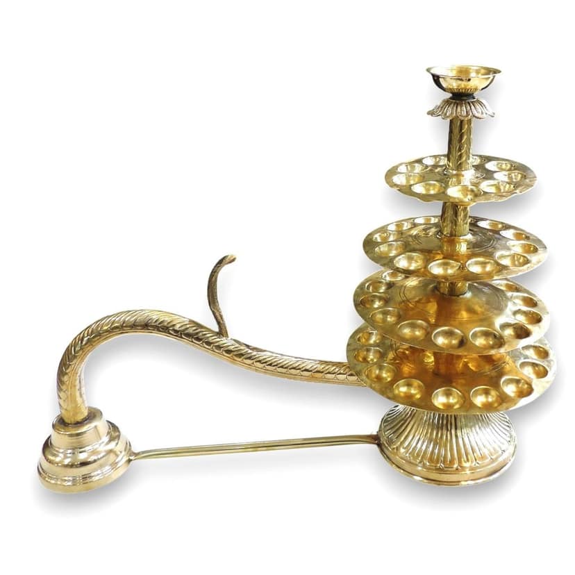 Brass Ganga Aarti Decorative Set for Pooja & Home Decor, Height : 19 Inch (FMAS721 I) view 4