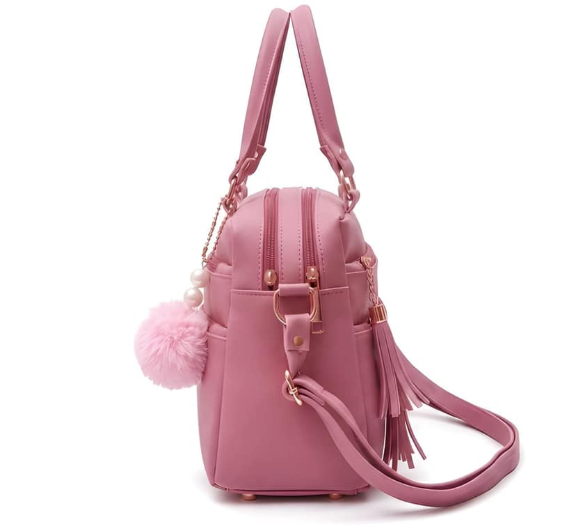 Luxury Women's PU Leather Handbag with Sling Strap & Scarf | Heavy Quality Tote Purse for Work, College & Casual Use (Heavy Quality) view 3
