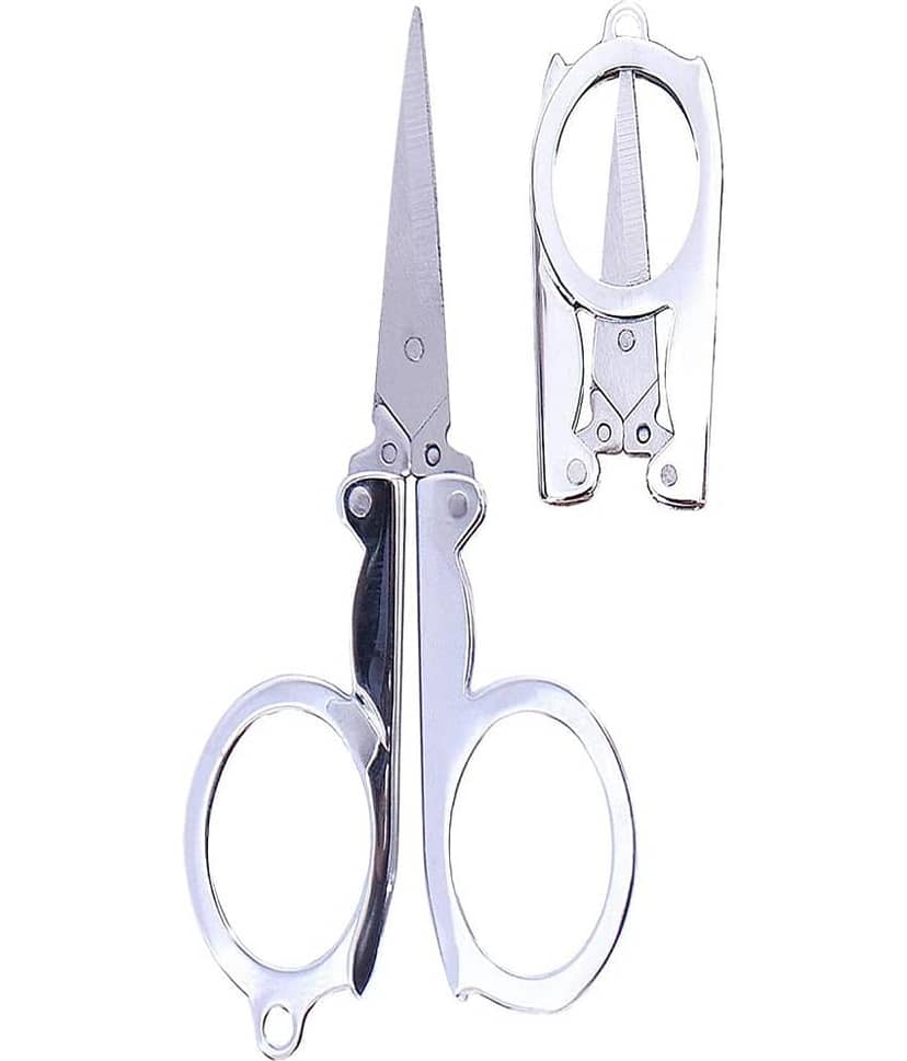steel Mini Small EDC Size 4.5 inch Stainless Steel Fold Scissor for Moustache/Beard Trimming/Hair pack of 1