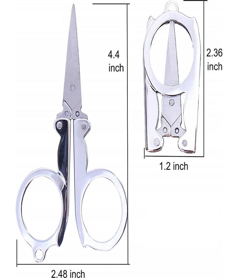 steel Mini Small EDC Size 4.5 inch Stainless Steel Fold Scissor for Moustache/Beard Trimming/Hair pack of 1 view 2